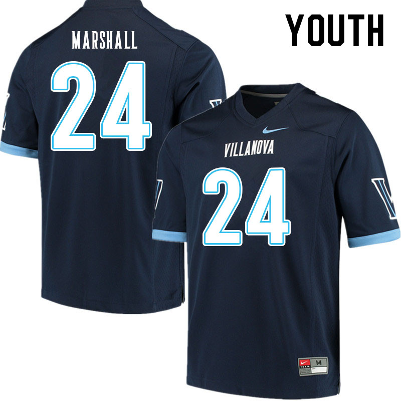 Youth #24 Devon Marshall Villanova Wildcats College Football Jerseys Sale-Navy - Click Image to Close